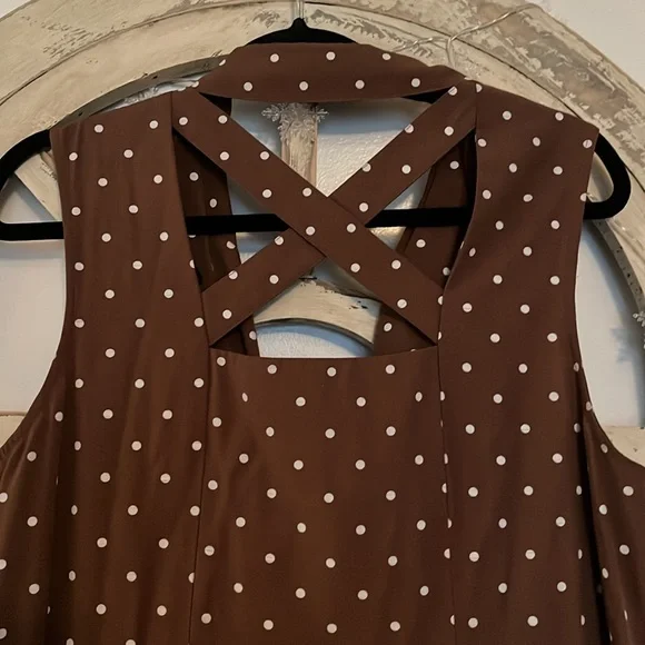 Vintage Brown Polka Dot Dress - Picture 6 of 6